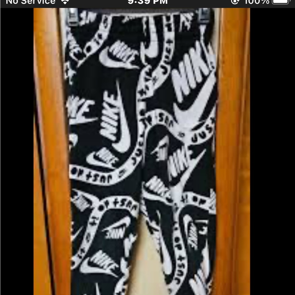 Nike Black and White Graphic Joggers